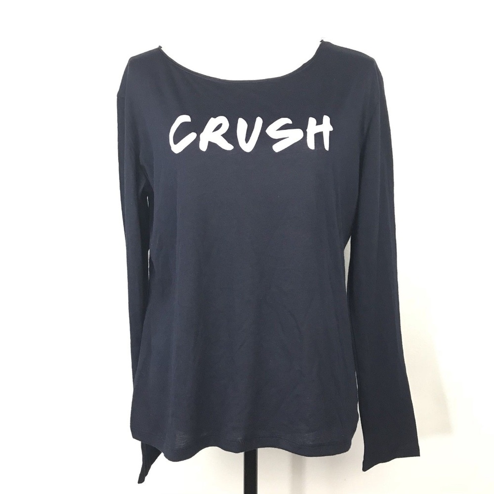 VS  Pajama Top Size M Long Sleeve Boat Neck Blue